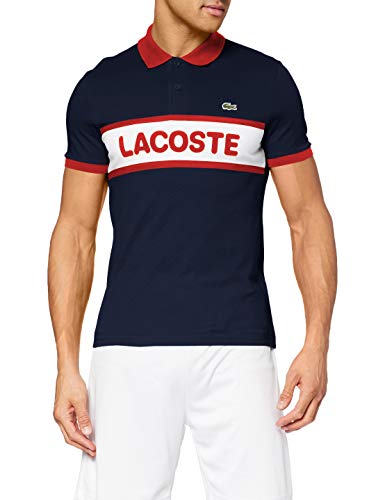 Lacoste Sport Yh1532 Camisa de Polo, Rojo Marino/Blanco, XS para Hombre