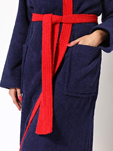Ladeheid Albornoz de Baño 100% Algodón Ropa de Casa Mujer LA40-191 (Azul Oscuro-29/Rojo-26, S) Ladeheid Albornoz de Baño 100% Algodón Ropa de Casa Mujer LA40-191 (Azul Oscuro-29/Rojo-26, S)