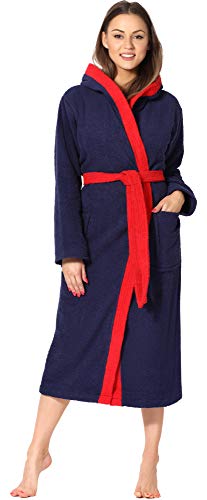 Ladeheid Albornoz de Baño 100% Algodón Ropa de Casa Mujer LA40-191 (Azul Oscuro-29/Rojo-26, S) Ladeheid Albornoz de Baño 100% Algodón Ropa de Casa Mujer LA40-191 (Azul Oscuro-29/Rojo-26, S)