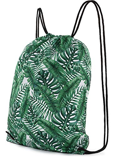 Ladeheid Mochila con Cordón Impermeable Mujer LABG05 (Palmas Exóticas-7)