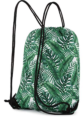 Ladeheid Mochila con Cordón Impermeable Mujer LABG05 (Palmas Exóticas-7)