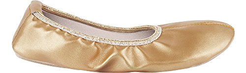 Ladeheid Zapatillas de Ballet Clásico Danza y Gimnasia Mujer Niña LAAK003 (Oro, 32 EU)