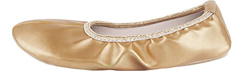 Ladeheid Zapatillas de Ballet Clásico Danza y Gimnasia Mujer Niña LAAK004 (Oro, 37 EU)