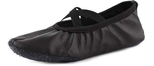 Ladeheid Zapatillas de Ballet y Bailarinas de Piel Mujer Niño y Niña (Tallas 25-41) LAJD001 (Negro, 41 EU)