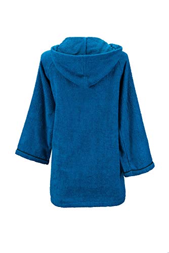 Lady Bella Lingerie Albornoz de mujer con capucha de rizo de algodón puro – Práctico cierre de cremallera – Modelo corto de alta absorción ideal para gimnasio y piscina (azul, XLarge)