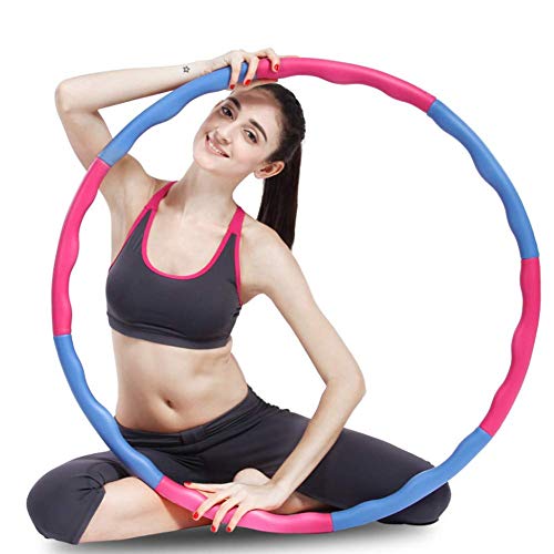 Lady of Luck Hula Hoop Fitness, Aros de Fitness para Adulto Desmontable con Espuma Diámetro Ajustable 8 Secciones Adelgazante Hula Hoop Adecuado para Damas, Hombres, Niños