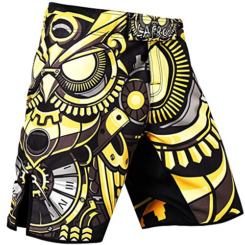 LAFROI QJK01 Pantalones cortos para hombre, con cordón y 1 bolsillo, para artes marciales mixtas, cross training y boxeo, Hombre, Gerente de Tiempo LA, L LAFROI QJK01 Pantalones cortos para hombre, con cordón y 1 bolsillo, para artes marciales mixtas, cross training y boxeo, Hombre, Gerente de Tiempo LA, L