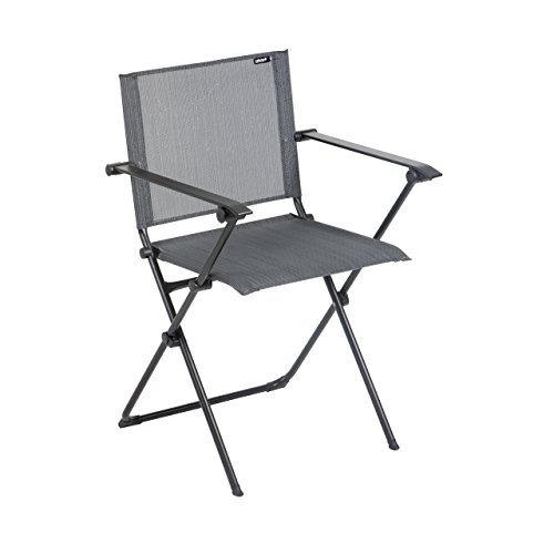 Lafuma kompakter Klappstuhl mit Armlehne, Terrasse, Garten oder am Strand, Anytime Batyline Duo, Grau, LFM2640-6897 Lafuma kompakter Klappstuhl mit Armlehne, Terrasse, Garten oder am Strand, Anytime Batyline Duo, Grau, LFM2640-6897