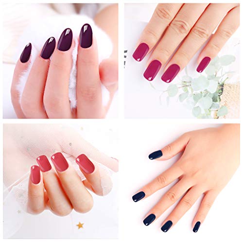 Lagunamoon Esmaltes Semipermanentes, 6pcs Kit de Uñas en Gel UV LED - Berry naughty