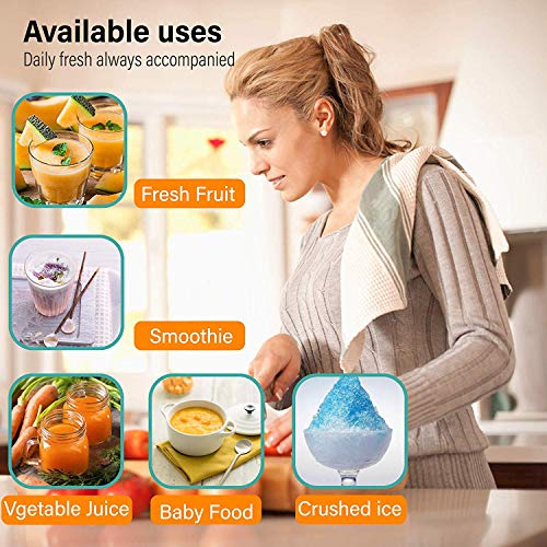 LaHuko Licuadora Portátil, Mini Batidora Personal para Batidos y Smoothies, 4000mAh batería con USB Recargable (Individuals 380ML, Blanco, para Jugo, Batido, Salsas, Comida para Bebé)