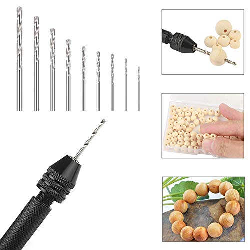 LAITER Juego de 36 pcs Brocas de Mano Mini Taladros Manual Herramientas para Madera con Puntas Giratorias y Mini taladros Para Perforación de Agujeros Manejo de Madera Plástico Ámbar Joyeria Modelismo