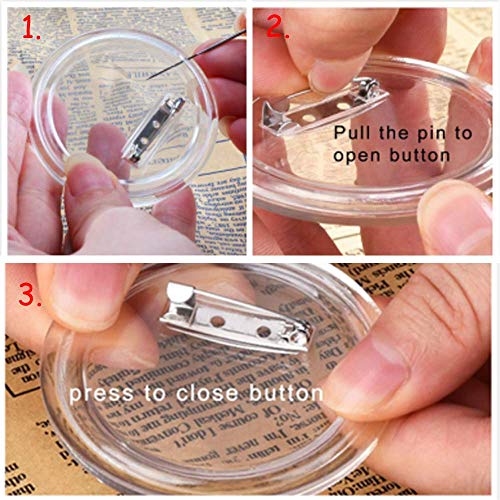 LAKIND 36 Piezas Chapas Personalizadas Botón de Pin Redondo de la Solapa de acrílico de la Insignia, plástico Transparente Craft para Las Insignias de DIY