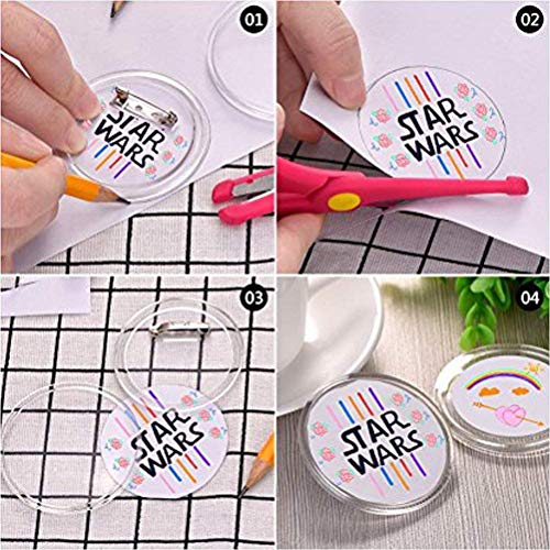 LAKIND 36 Piezas Chapas Personalizadas Botón de Pin Redondo de la Solapa de acrílico de la Insignia, plástico Transparente Craft para Las Insignias de DIY