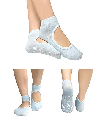 LaLaAreal Calcetines Pilates Yoga Antideslizantes Traspirable Mujer para Barra Ballet Danza (3 Par)