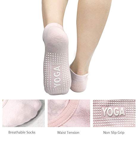 LaLaAreal Calcetines Pilates Yoga Antideslizantes Traspirable Mujer para Barra Ballet Danza (3 Par)