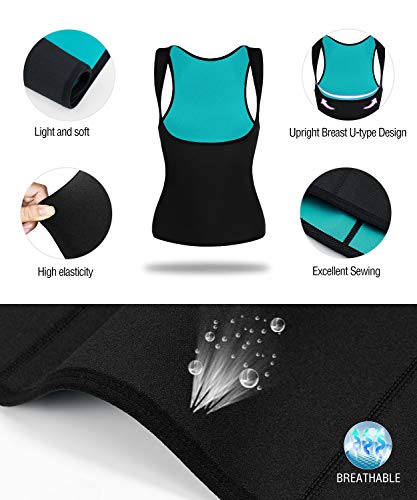 LaLaAreal Faja Reductora Adelgazante Abdominal Mujer Camiseta Sauna Chaleco Neopreno Comprecion para Fitness Postparto X-Small