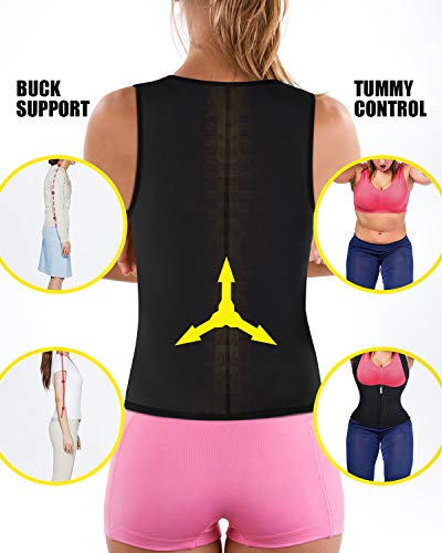 LaLaAreal Faja Reductora Adelgazante Abdominal Mujer Camiseta Sauna Chaleco Neopreno Comprecion para Fitness Postparto X-Small