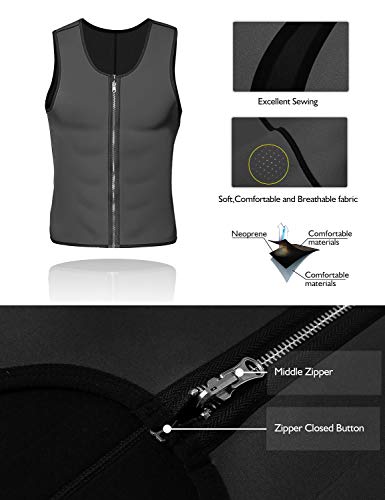 LaLaAreal Faja Reductora Adelgazante Hombre Neopreno Camiseta Reductora Compresion de Sauna Deportivo LaLaAreal Faja Reductora Adelgazante Hombre Neopreno Camiseta Reductora Compresion de Sauna Deportivo