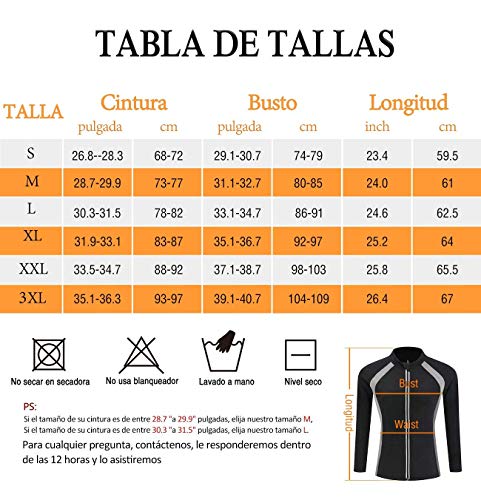 LaLaAreal Fajas Neopreno Sudor Camiseta Mujer Sauna Reducer Compression Suit Ejercicio Chaqueta Reductora Adelgazante Pérdida de Peso para Deporte Fitness Entrenamiento de Cintura LaLaAreal Fajas Neopreno Sudor Camiseta Mujer Sauna Reducer Compression Suit Ejercicio Chaqueta Reductora Adelgazante Pérdida de Peso para Deporte Fitness Entrenamiento de Cintura