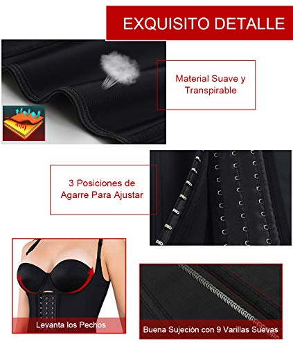 LaLaAreal Mujer Fajas Reductoras de Corset de Latex para Formación , Shapwear , Deporte, XXL