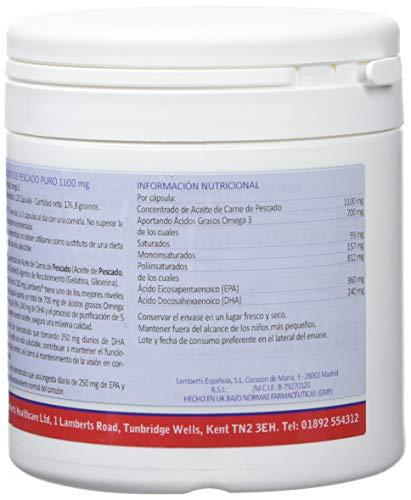 Lamberts Aceite de Pescado 1100 mg - 120 Cápsulas Lamberts Aceite de Pescado 1100 mg - 120 Cápsulas