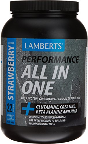 Lamberts All in One Suplemento para Deportistas, Sabor a Fresa - 1450 gr Lamberts All in One Suplemento para Deportistas, Sabor a Fresa - 1450 gr