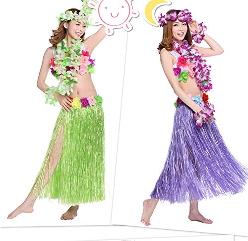 LAMEIDA Faldas de Mujer Falda Vestido Vestuario Baile Disfraz Hawaiana Niña Vestido Hawaiano Vestimenta Mujer Ropa Hawaiana Rosa
