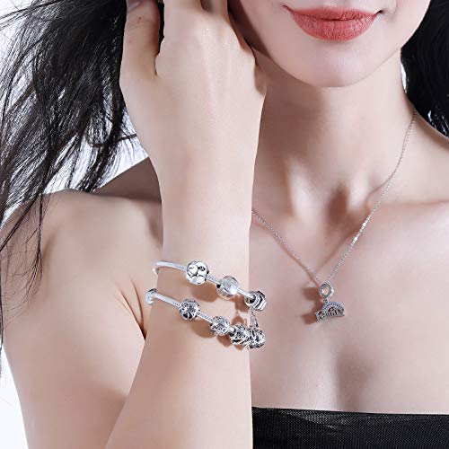 LaMenars 12 Constelación Abalorios Charms Plata de Ley 925, Abalorios de Zodiaco Compatible con Pulsera Europeo, Regalo de Cumpleaños Significativo (Cáncer (6.21-7.22))