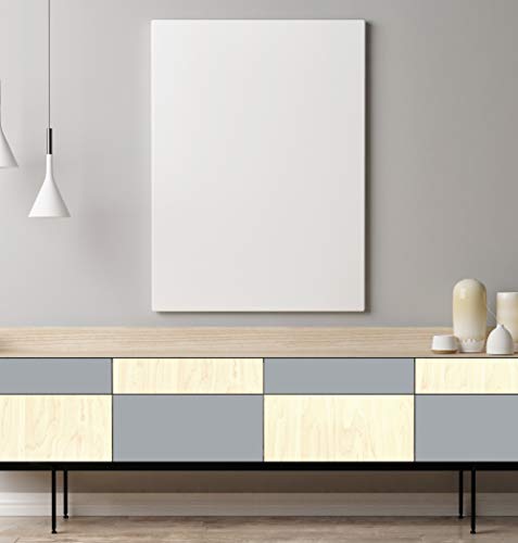 Lámina adhesiva UNI MATT gris Lámina decorativa Lámina para muebles Papel pintado autoadhesivo, sin ftalatos, gris, 45 cm x 2 m, Venilia 54347