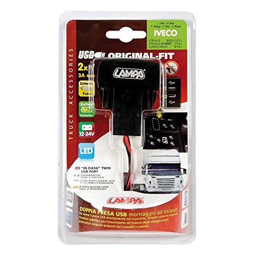 Lampa Instalación de Enchufe USB Cargador de para Iveco 12/24 V Lampa Instalación de Enchufe USB Cargador de para Iveco 12/24 V