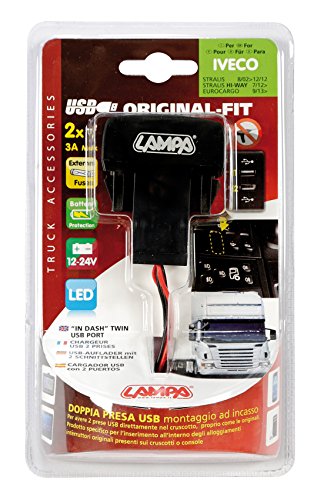 Lampa Instalación de Enchufe USB Cargador de para Iveco 12/24 V