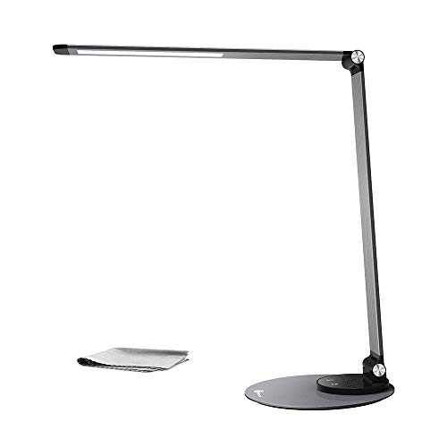 Lámpara de escritorio LED TaoTronics (ultra-delgada, aluminio aleado, protección a la vista, 6 Brillo 3 modos de color, función de memoria inteligente, puerto de carga USB, energéticamente eficiente) Lámpara de escritorio LED TaoTronics (ultra-delgada, aluminio aleado, protección a la vista, 6 Brillo 3 modos de color, función de memoria inteligente, puerto de carga USB, energéticamente eficiente)