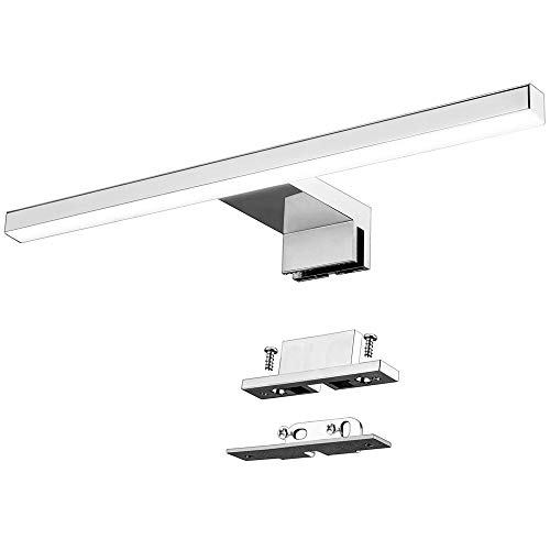 Lámpara de Espejo Baño LED 5W 30cm 400LM Azhien,Blanco Neutro 4000K LED Armario Lámpara Luz de Pared IP44 230V Aplique de Baño Espejo Acero Inoxidable 300x14x14mm