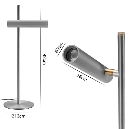 Lámpara de mesa LED infinitamente regulable, lámpara de noche, lámpara de oficina, Lámparas de escritorio, lámpara de lectura, operación táctil,pequeñas lámparas de pie, plata