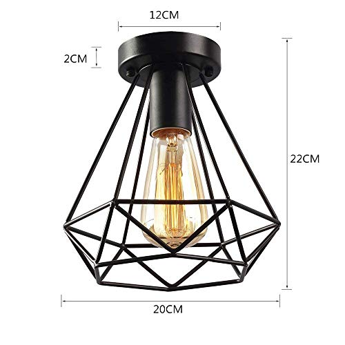 Lámpara de techo Vintage Hierro,Retro lamparas colgantes de techo,Vintage Loft Jaula de hierro negro Lámpara de techo para cocina Dormitorio Balcón Barra de pasillo E27 Luminaria de techo Lámpara de techo Vintage Hierro,Retro lamparas colgantes de techo,Vintage Loft Jaula de hierro negro Lámpara de techo para cocina Dormitorio Balcón Barra de pasillo E27 Luminaria de techo