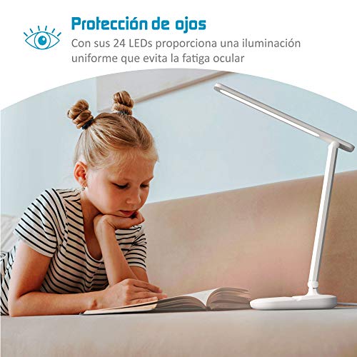 Lámpara Escritorio LED FLUX'S, Flexo de Mesa con 3 Modos y Brillo Regulable, Control Táctil y Plegable, Bajo Consumo, Anti Fatiga, para Leer, Estudiar, Teletrabajar Lámpara Escritorio LED FLUX'S, Flexo de Mesa con 3 Modos y Brillo Regulable, Control Táctil y Plegable, Bajo Consumo, Anti Fatiga, para Leer, Estudiar, Teletrabajar