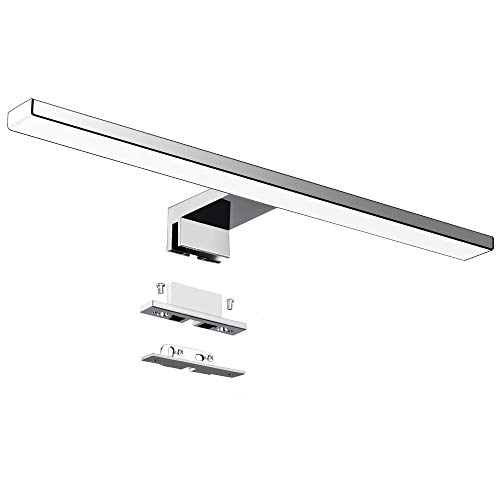 Lámpara LED de Espejo 10W 820LM 40mm Lámpara de Baño Azhien, Blanco Frio 6000K Lámpara LED de Pared IP44 230V Luz de Espejo de Baño de Acero Inoxidable 40cm