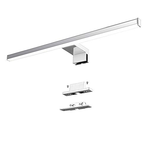 Lámpara LED de Espejo 10W 820LM Lámpara de Baño Azhien, Blanco Neutro 4000K Lámpara LED de Pared Luz de Pared IP44 230V Luz de Espejo de Baño de Acero Inoxidable 60cm