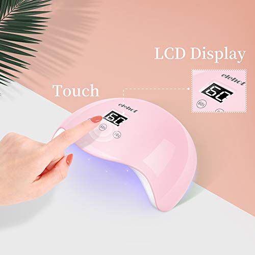 Lámpara LED Uñas Secador de Uñas para esmalte de uñas de gel Sensor automático de 30 W con 3 temporizadores preestablecidos (30 s, 60 s, 90 s) Auto Power On Off ELEHOT