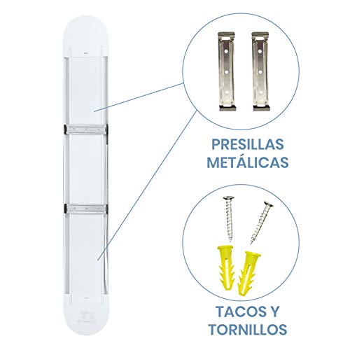 Lámpara Luminaria 60 cm PLUS 36w. Color Blanco Frio (6500K). Tubo led integrado T8. 3400 Lumenes. Regleta led slim. IP44. Lámpara Luminaria 60 cm PLUS 36w. Color Blanco Frio (6500K). Tubo led integrado T8. 3400 Lumenes. Regleta led slim. IP44.
