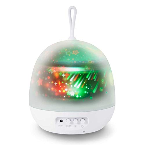 Lámpara Proyector，Iluminación Romántica con Rotación 360 Grados de Estrellas y Cosmos，Lámpara Infantil con Control de Temporizador, USB & Pilas y 8 Modos para Niños, Novia, Cumpleaños y Fiesta