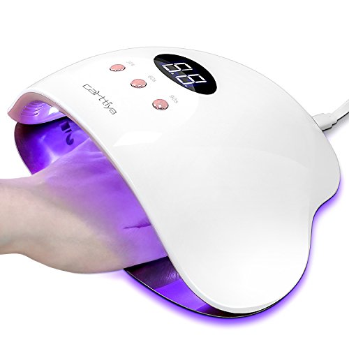 Lámpara Secador de Uñas, Carttiya LED/UV Gel Esmalte de Uñas Curado Luz Máquina, Con Sensor Automático y Pantalla LCD Para Manicura/Pedicure Nail Art en el Hogar y el Salón,12W