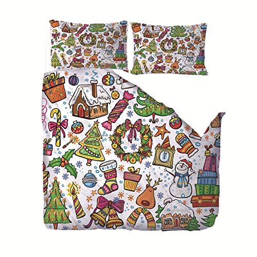 LAMPWF 3D Ropa de Cama 3 Piezas Juego de Ropa de Cama con 220x260cm Funda de Edredón de Microfibra de 2 x 50x90cm Funda de Almohada Polyester Diseño de Impresión Colores LAMPWF 3D Ropa de Cama 3 Piezas Juego de Ropa de Cama con 220x260cm Funda de Edredón de Microfibra de 2 x 50x90cm Funda de Almohada Polyester Diseño de Impresión Colores