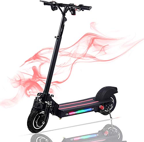 Lamtwheel Scooter Patinetes Eléctrico Motor De 1200 Vatios - Rango De 40-50 Km/Hy 40-50 Km con Neumáticos Todoterreno - Plegable - Scooter Eléctrico De 48V / 22Ah (600w)