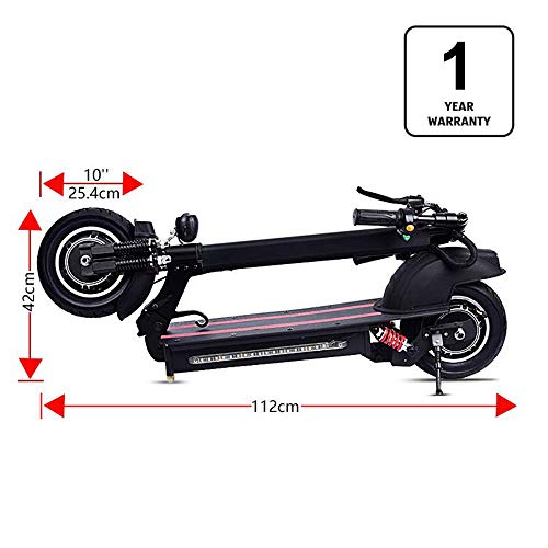 Lamtwheel Scooter Patinetes Eléctrico Motor De 1200 Vatios - Rango De 40-50 Km/Hy 40-50 Km con Neumáticos Todoterreno - Plegable - Scooter Eléctrico De 48V / 22Ah (600w)