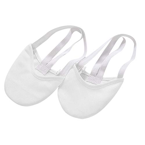 Lanbowo Calcetines de punto suaves para gimnasia rítmica para dedos de los pies, elásticos, para protección de los pies, accesorios de salón de baile para niñas (blanco, talla S)