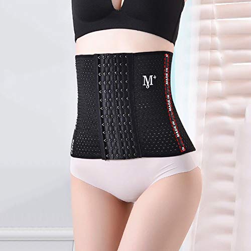 Lanceasy - Corsé de cintura para mujer, diseño transpirable bajo el pecho, cinturón fino para reducir el peso, negro, pequeño