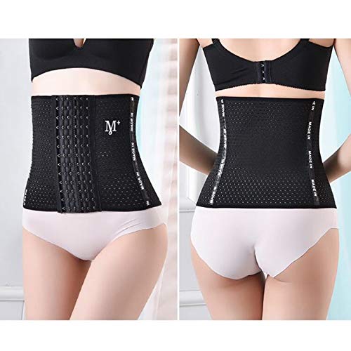 Lanceasy - Corsé de cintura para mujer, diseño transpirable bajo el pecho, cinturón fino para reducir el peso, negro, pequeño