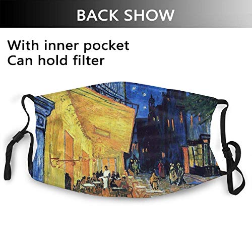 LANCHUN Andrews-GL Cara cómoda M-a-s-k Vincent Van Gogh – The Cafe Terrace On The Place De Forum In Arles At Nigh Sun-Proof Moda Bandana Headwear para pesca