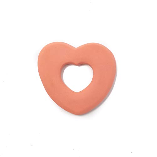 Lanco - Juego de 3 mordedores de goma natural con forma de corazón, pato rosa y pato Lanco - Juego de 3 mordedores de goma natural con forma de corazón, pato rosa y pato